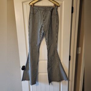 Saints And Heart Striped Flared Women's Jeans